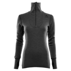 Aclima DoubleWool Polo Shirt Zip Woman Marengo/Jet Black